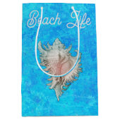 Sac Cadeau Moyen Conch Shell "Beach Life" (Devant)