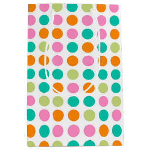 Sac Cadeau Moyen Confetti coloré Art rétro pois des années 60