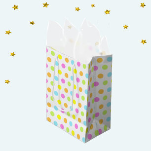 Sac Cadeau Moyen Confettis Colorés d'Anniversaire aux Couleurs Past