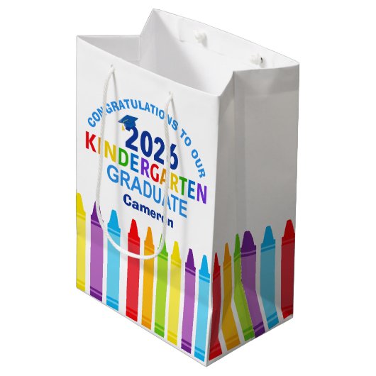 Sac Cadeau Moyen Congratulations Kindergarten Graduate Custom Party (Devant Angle)