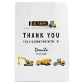 Sac Cadeau Moyen Construction moderne Véhicules de Camion papier (Dos)