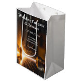 Sac Cadeau Moyen Contrat de soudage construction ajouter nom n° de (Devant Angle)