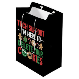 Sac Cadeau Moyen Cookies de Noël drôles de support technique de tra