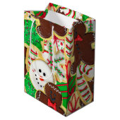 Sac Cadeau Moyen Cookies de sucre de Noël avec nom (Dos Angle)