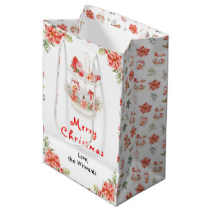 Sac Cadeau Moyen Cookies de vacances et cacao rouge Joyeux Noël