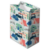 Sac Cadeau Moyen Cool camping partie carrelé motif (Dos Angle)