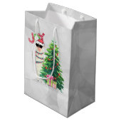 Sac Cadeau Moyen Cool Christmas Llama | Joy Typography | Réserver (Dos Angle)