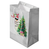 Sac Cadeau Moyen Cool Christmas Llama | Joy Typography | Réserver (Devant Angle)