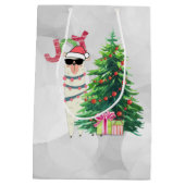 Sac Cadeau Moyen Cool Christmas Llama | Joy Typography | Réserver (Dos)