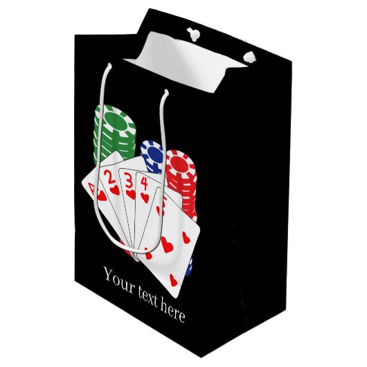 Sac Cadeau Moyen cool de la carte de poker Casino (Devant Angle)