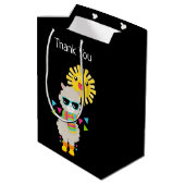 Sac Cadeau Moyen Cool Llama et souriant Kawaii Sun Merci (Dos Angle)