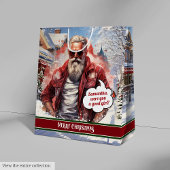 Sac Cadeau Moyen Cool Santa Claus Gift Bag Custom Name Keepsake