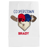 Sac Cadeau Moyen Cooperstown Baseball personnalisé (Dos)