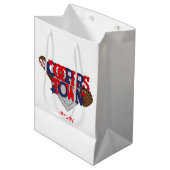 Sac Cadeau Moyen Cooperstown Étoiles De Baseball, Gant, Bat & Ball (Devant Angle)