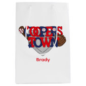 Sac Cadeau Moyen Cooperstown Étoiles De Baseball, Gant, Bat & Ball (Devant)