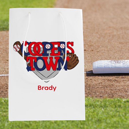 Sac Cadeau Moyen Cooperstown Étoiles De Baseball, Gant, Bat & Ball