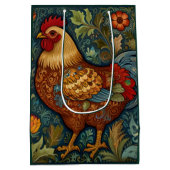 Sac Cadeau Moyen Coq rétro chic poulet de campagne (Dos)