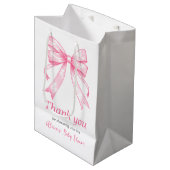 Sac Cadeau Moyen Coquette Pink Bow Retro Baby shower fille (Devant Angle)