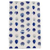 Sac Cadeau Moyen Coquillages Bleu Moderne Océan Nautique (Devant)
