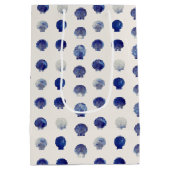 Sac Cadeau Moyen Coquillages Bleu Moderne Océan Nautique (Dos)