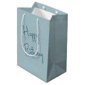 Sac Cadeau Moyen Coquillages d'anniversaire en sable blanc (Dos Angle)