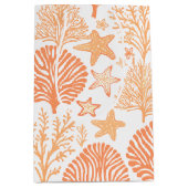 Sac Cadeau Moyen Corail et orange d'étoiles de mer (Devant)