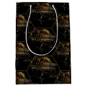 Sac Cadeau Moyen Corbeau gothique éffrayant En Pleine lune Hallowee (Devant)