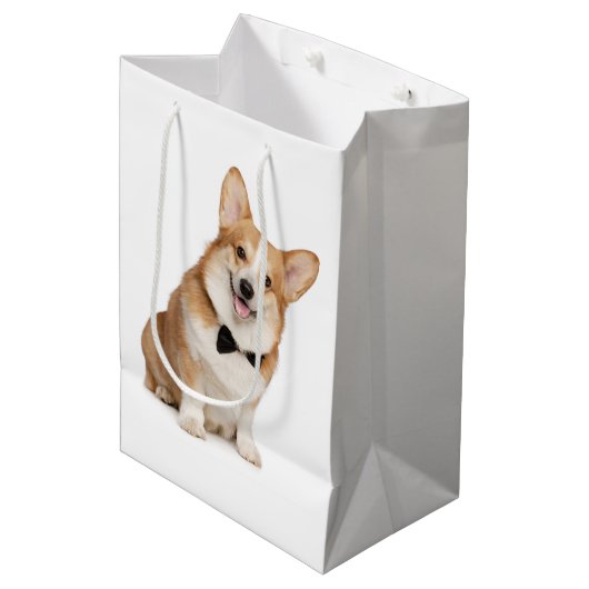 Sac Cadeau Moyen Corgi (Devant Angle)