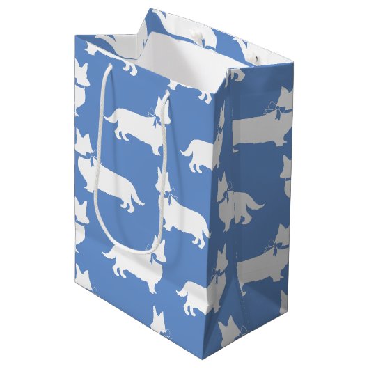 Sac Cadeau Moyen Corgi Chien Chien Pembroke Welsh (Devant Angle)