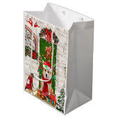 Sac Cadeau Moyen corgi Chien Noël (Devant Angle)