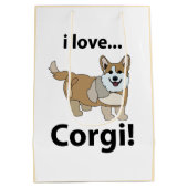 Sac Cadeau Moyen Corgi I Love Corgi (Dos)