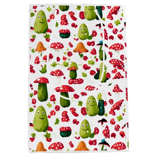 Sac Cadeau Moyen cornichon unique et champignon Sac-cadeau moyen (Devant)