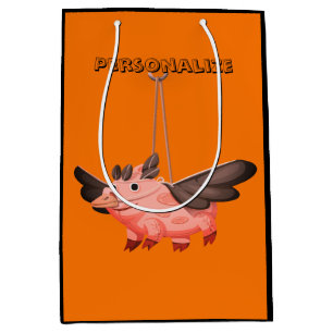 Sac Cadeau Moyen Costume de corneille de cochon volant automne mign