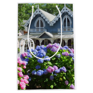 Sac Cadeau Moyen Cottages et Hydrangeas - Martha's Vineyard
