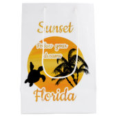Sac Cadeau Moyen Coucher de soleil mignon en Floride (Dos)