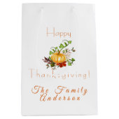 Sac Cadeau Moyen Couleur citrouille bon thanksgiving (Devant)