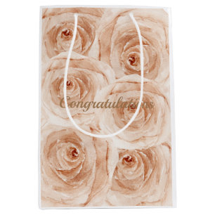 Sac Cadeau Moyen Couleur d'eau personnalisée rose félicitations flo