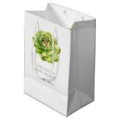 SAC CADEAU MOYEN COULEUR D'EAU VERTE VIBRANT SUCCULENT MARIAGE (Dos Angle)
