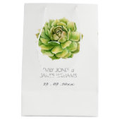 SAC CADEAU MOYEN COULEUR D'EAU VERTE VIBRANT SUCCULENT MARIAGE (Dos)