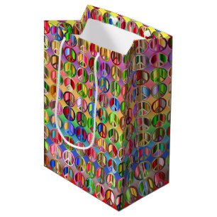 Sac Cadeau Moyen Couleur hippie de paix