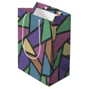 Sac Cadeau Moyen Couleurs arc-en-ciel en mosaïque motif