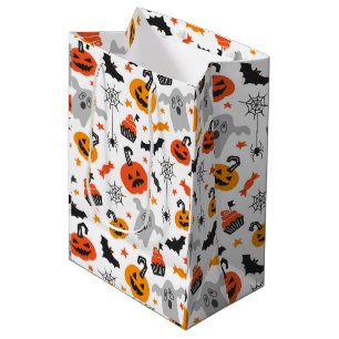Sac Cadeau Moyen Couleurs d'automne Symboles d'Halloween motif