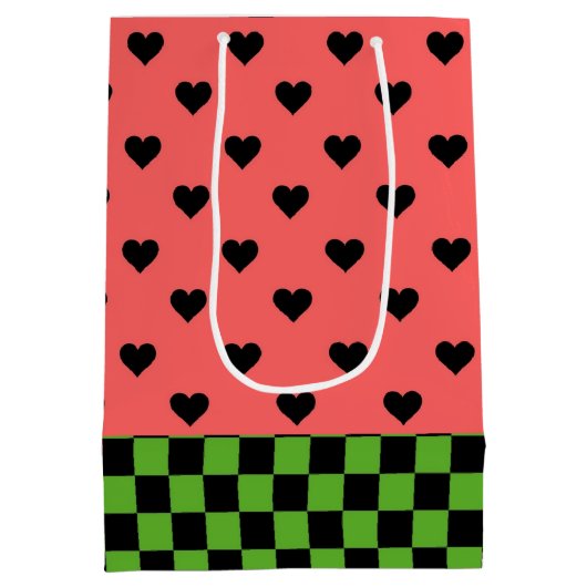 Sac Cadeau Moyen Couleurs de pastèque à motif (Dos)