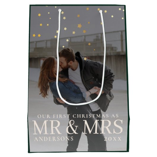 Sac Cadeau Moyen Couple sombre avec des étoiles pour Noël (Dos)