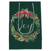 Sac Cadeau Moyen Courbe de Noël classique Green Joy (Dos)