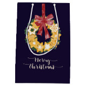 Sac Cadeau Moyen Couronne de biscuits de Noël avec Arrière - plan b (Dos)