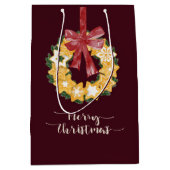 Sac Cadeau Moyen Couronne de biscuits de Noël avec Arrière - plan d (Devant)