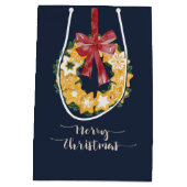 Sac Cadeau Moyen Couronne de biscuits de Noël avec Arrière - plan g (Dos)