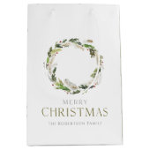 Sac Cadeau Moyen Couronne verte de Noël (Devant)