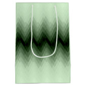 Sac Cadeau Moyen Coussin jetable à zigzag vert foncé et menthe (Dos)